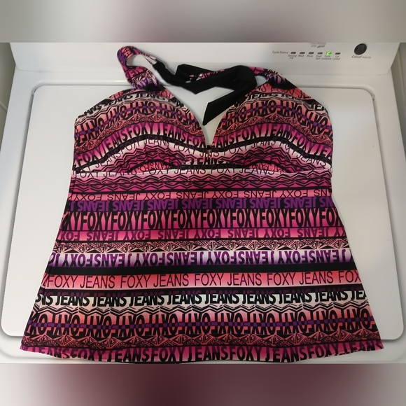 Foxy Jeans Swim Halter Tankini - Picture 2 of 14